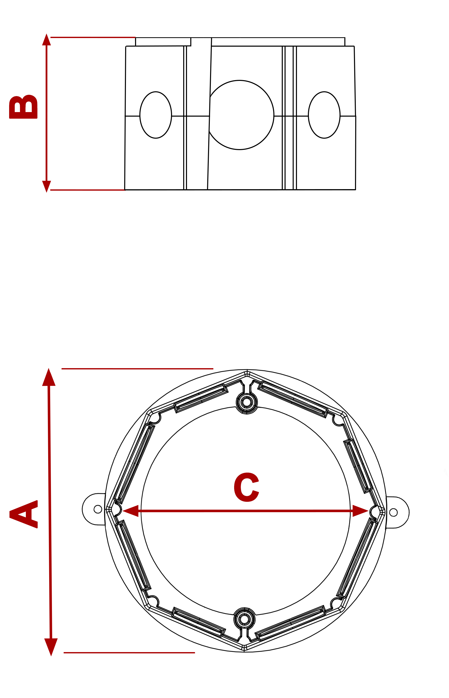 Desenho técnico. CAD. Modelo CXJ OCT 3x3".